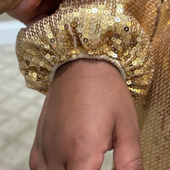 Girls INC Gold Sequined Aline Dress Size 7/8 NEW - Picture 4 of 6